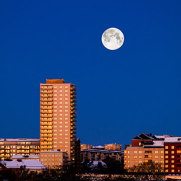 Moon above Årstaberg, Stockholm